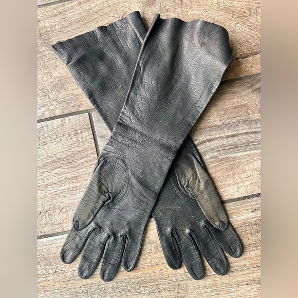 Vintage Ladies Brown KISLAV Kid Leather Gloves - Size Small - 1950s - - Picture 5 of 9